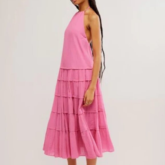 Free People Somewhere Sunny Drop-Waist Maxi Dress | Island Flower | Size L | NWT - Picture 3 of 5